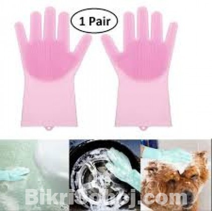 Silicone Rubber Dish Washing Gloves